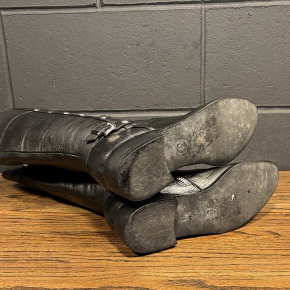 Michael Kors Carney Black Studded Leather Knee High Riding Boots Women’s 9 - Picture 8 of 8